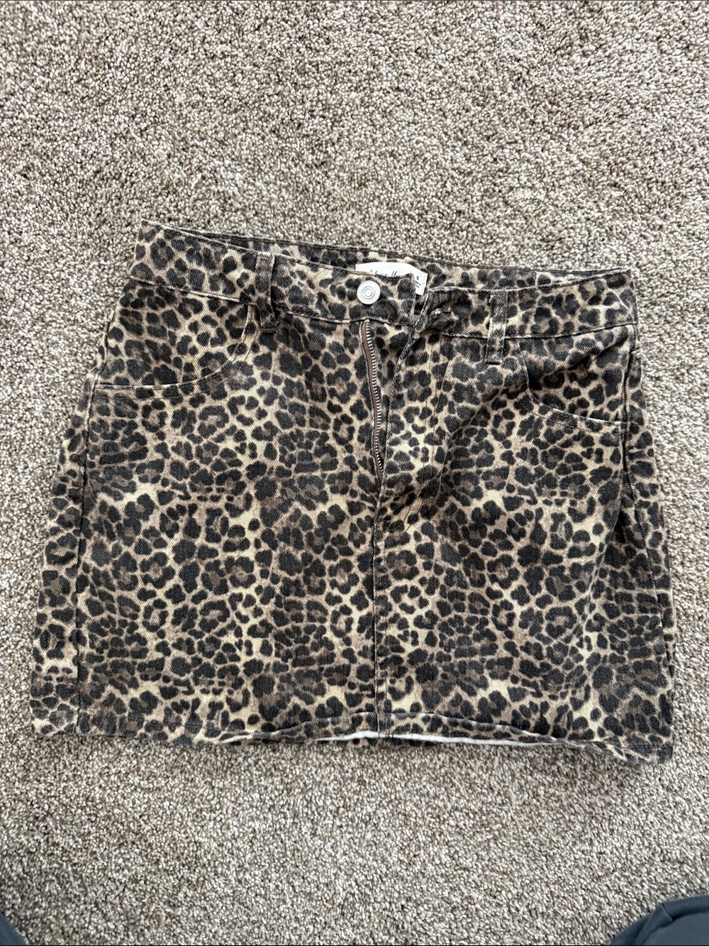 Active USA Leopard Print Mini Skirt - Black and Brown